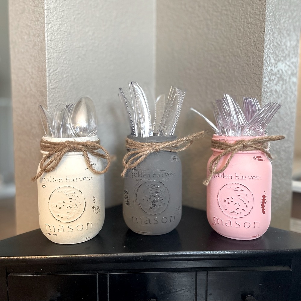 Distressed Mason Jars